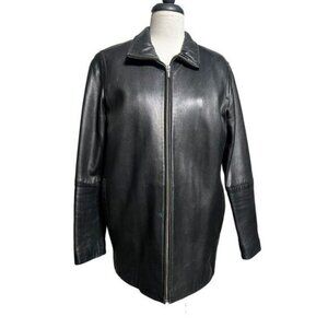 Tiboa Leathers Black Genuine Lambskin Jacket Coat with Thermolite Lining Size Sm